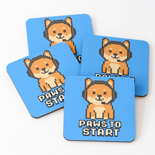 Item preview, Paws To Start Retro Pixel Dog Gamer Design designed and sold by ArtComixHaven.
