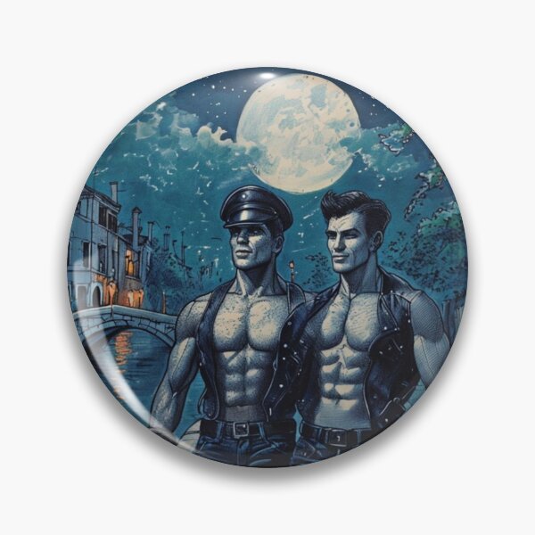 Item preview, Adam Zest Signed Limited Edition:1940s "The Canal By Moonlight" Gay Leather Vintage Streetscene Kink Gay Pride Graphic Design designed and sold by ItsAKinkThing.