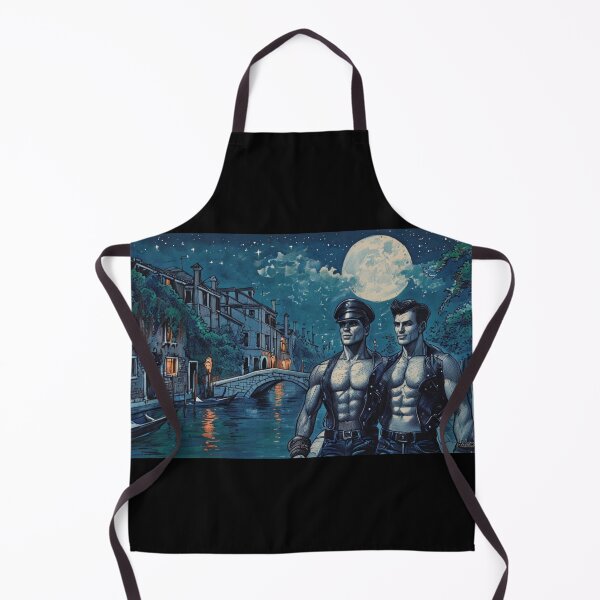 Item preview, Adam Zest Signed Limited Edition:1940s "The Canal By Moonlight" Gay Leather Vintage Streetscene Kink Gay Pride Graphic Design designed and sold by ItsAKinkThing.