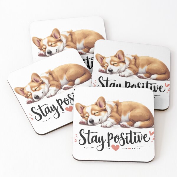 Item preview, Stay Positive Cute Sleeping Corgi Puppy designed and sold by brain-cell.