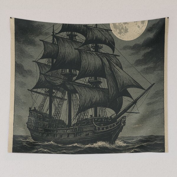 Item preview, The Black Pearl – Vintage Pirate Ship Poster designed and sold by blackcatsvault.