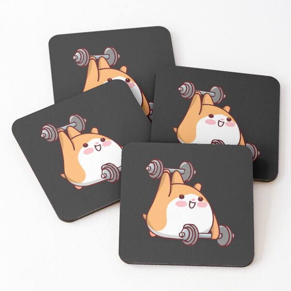 Item preview, Chibi Hamster Lifting Tiny Dumbbells – Cute Kawaii Funny Animal Design designed and sold by ColorSplash123.