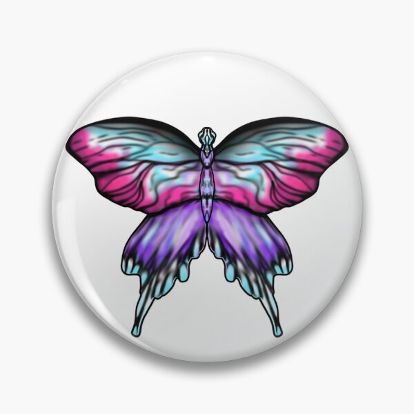 Item preview, A beautiful butterfly with bright wings in soft shades of pink, purple and blue designed and sold by katecheerycake.