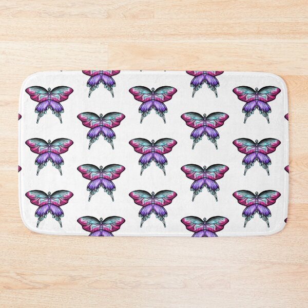 Item preview, A beautiful butterfly with bright wings in soft shades of pink, purple and blue designed and sold by katecheerycake.