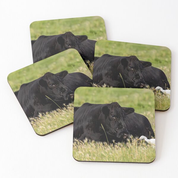Item preview, Black Cow and Egret in Grassy Field designed and sold by Jarrett720.