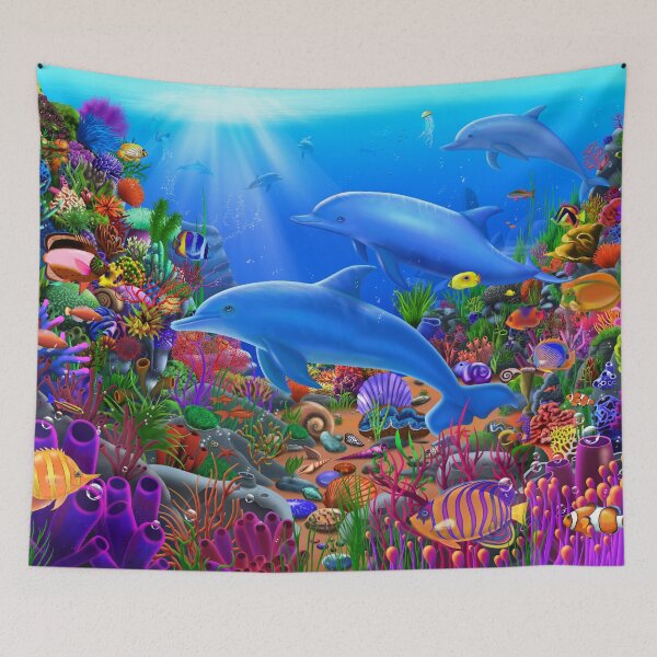 Item preview, Amazing Ocean Dolphins designed and sold by GeraldNewtonArt.