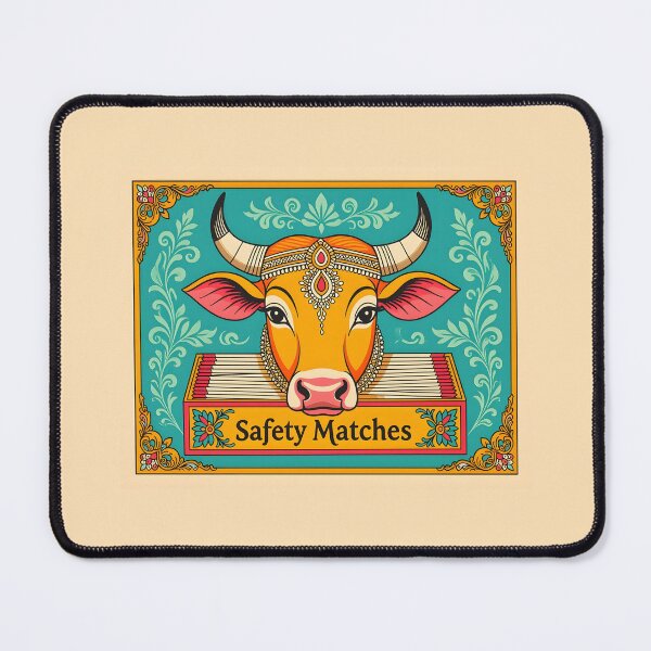 Item preview, Sacred Cow Safety Matches Digital Illustration designed and sold by SirenSeventyOne.