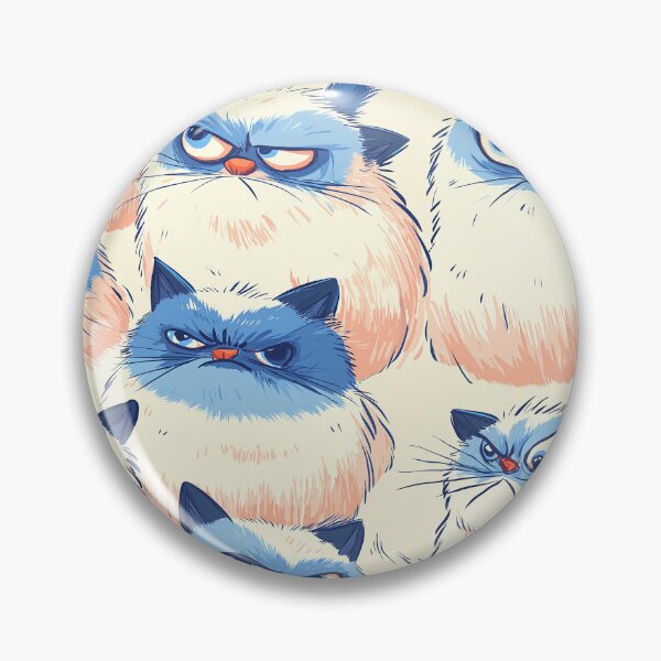 Item preview, Angry White Cat With Blue Face Seamless cartoon style, vector designed and sold by ibi2444.