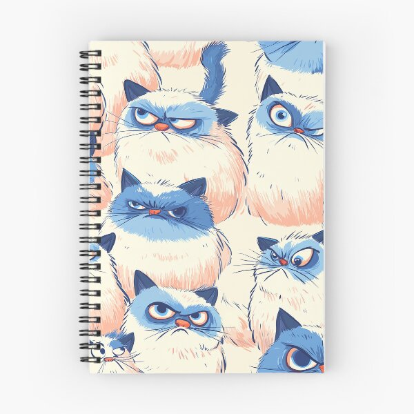 Item preview, Angry White Cat With Blue Face Seamless cartoon style, vector designed and sold by ibi2444.