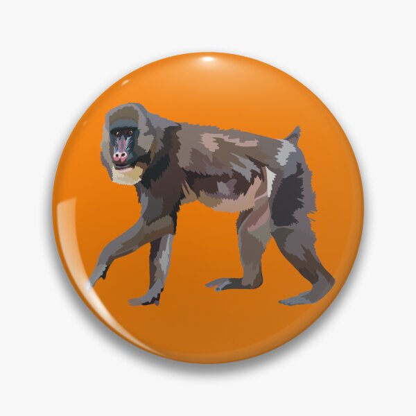 Item preview, M is for Mandrill,Mandrill Illustration – Colourful African Primate Wildlife Art designed and sold by PrettylittlepastelUk.