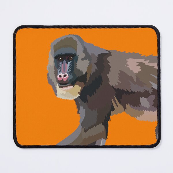 Item preview, M is for Mandrill,Mandrill Illustration – Colourful African Primate Wildlife Art designed and sold by PrettylittlepastelUk.