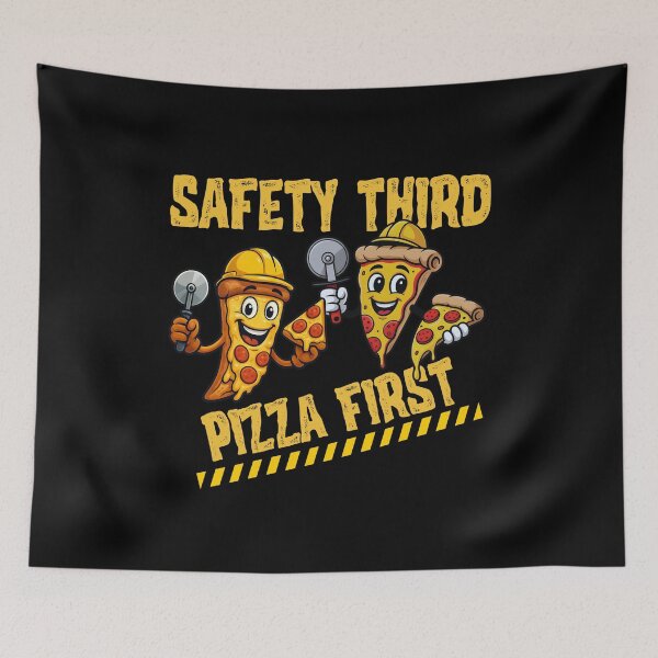 Item preview, Safety Third Pizza First – Funny Pizza & Safety Humor Design designed and sold by PeteLawliiet.