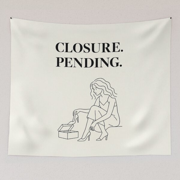 Item preview, Closure Pending Poster – Deadpan Quote Minimalist Wall Art designed and sold by AptSEVENTY3.