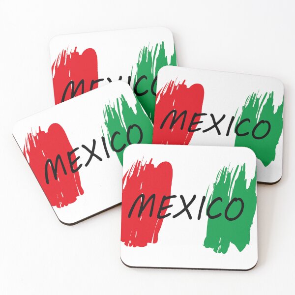 Item preview, Bold Mexican Flag Brush Stroke Design with Mexico Lettering – Vibrant Red, White, and Green Patriotic Art designed and sold by All-Of-Art.