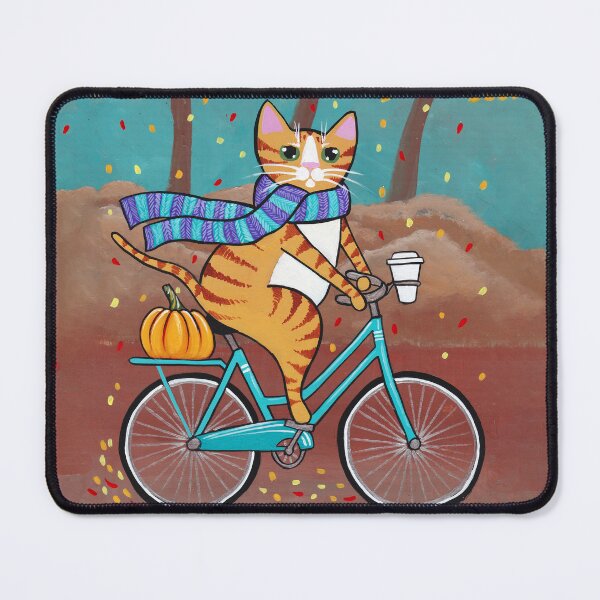 Item preview, Autumn Bicycle Ride Ginger Cat designed and sold by KilkennyCat Art.