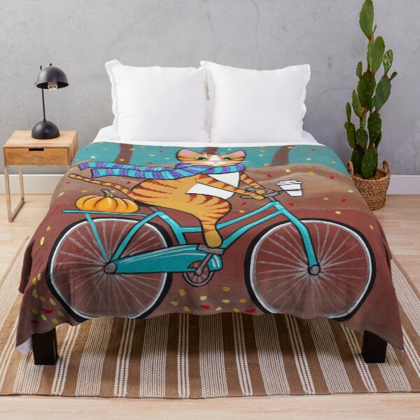 Item preview, Autumn Bicycle Ride Ginger Cat designed and sold by KilkennyCat Art.