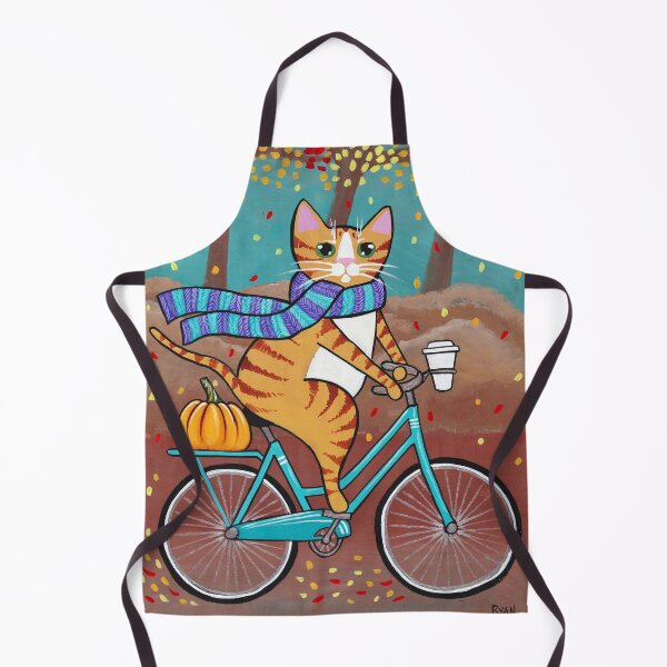 Item preview, Autumn Bicycle Ride Ginger Cat designed and sold by KilkennyCat Art.