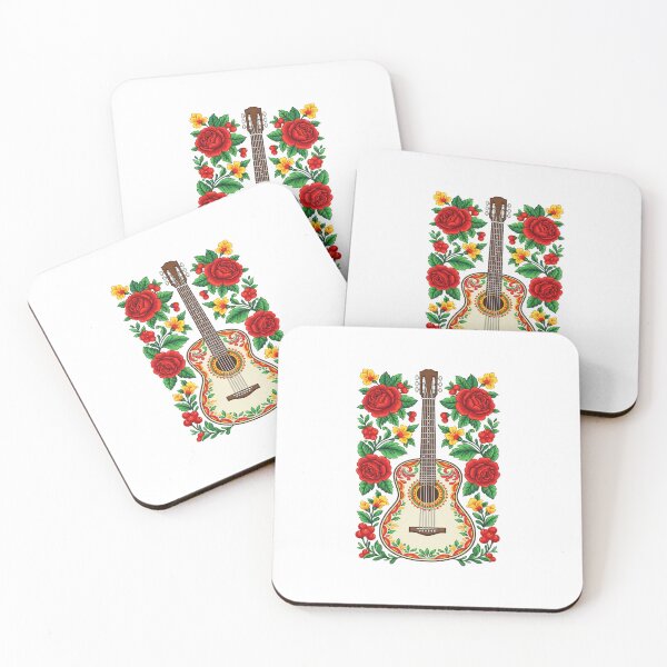 Item preview, Acoustic Guitar with Red Roses Floral designed and sold by TeeARTHY.