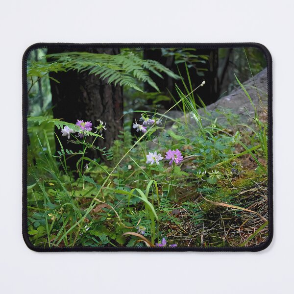 Item preview, Forest landscape with violet flowers designed and sold by mariya-ivanova.