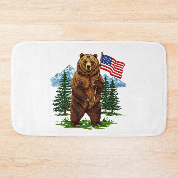 Item preview,  Brown Bear USA Flag designed and sold by TeeARTHY.
