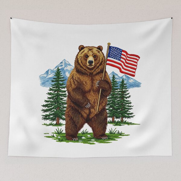 Item preview,  Brown Bear USA Flag designed and sold by TeeARTHY.