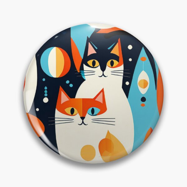 Item preview, Mid-Century Modern Cats on an Abstract Background designed and sold by Marymarice.