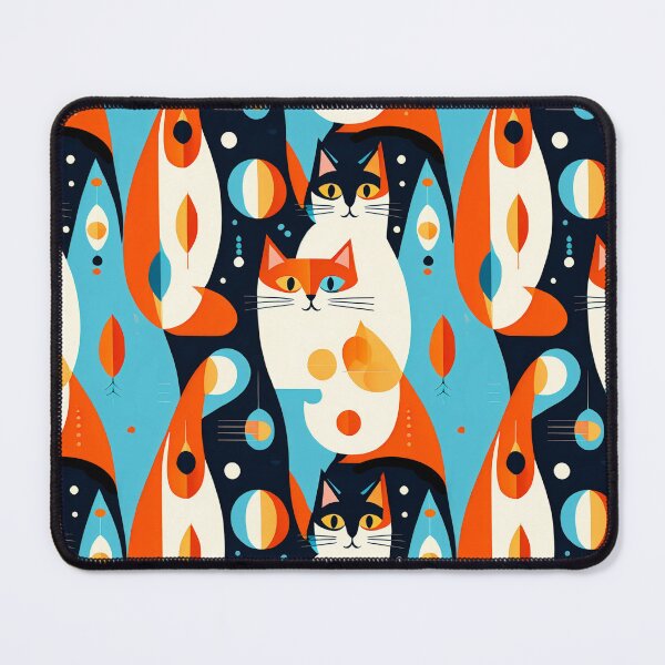 Item preview, Mid-Century Modern Cats on an Abstract Background designed and sold by Marymarice.