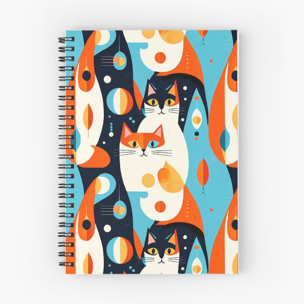 Item preview, Mid-Century Modern Cats on an Abstract Background designed and sold by Marymarice.