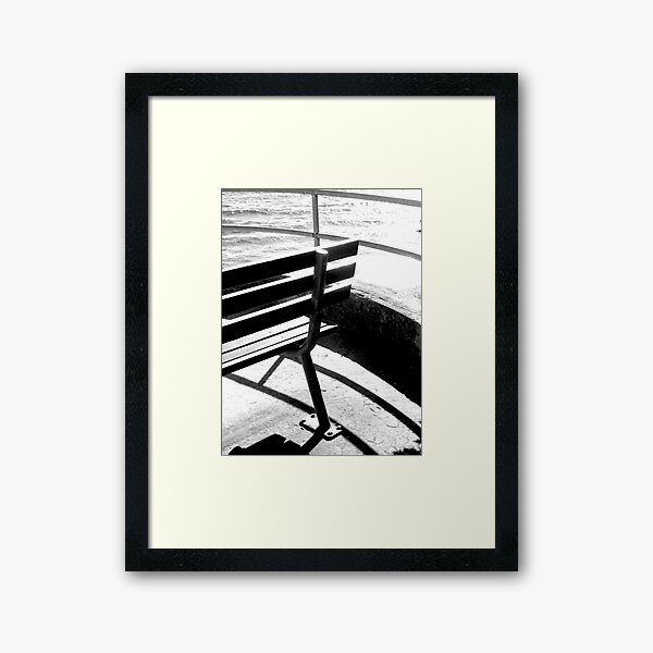 Bench and Rail photo Framed Art Print