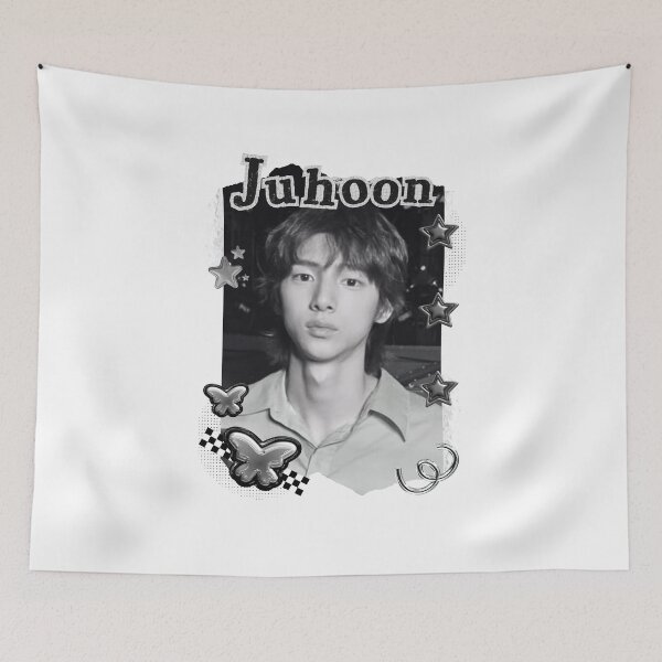 Item preview, CORTIS Juhoon Kpop Boy Group Black and White Collage Digital Art Portrait designed and sold by AJUNICE STUDIO.