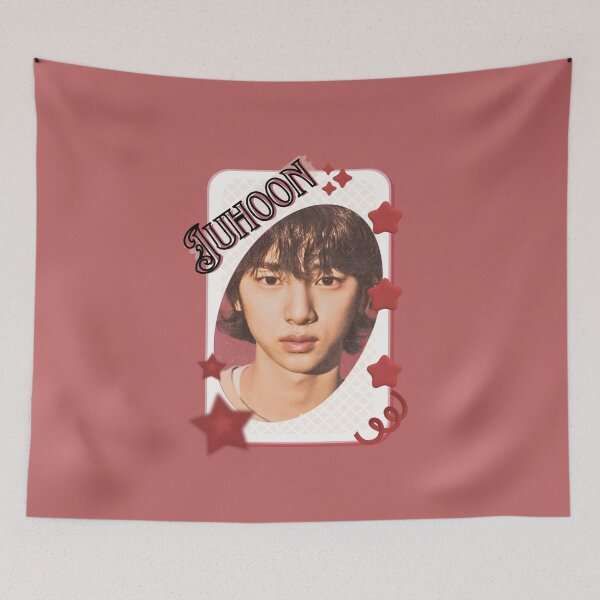 Item preview, CORTIS Juhoon Kpop Boy Group Card Red Aesthetic Collage Design designed and sold by AJUNICE STUDIO.