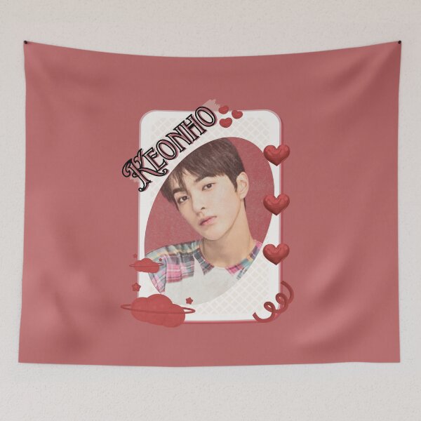 Item preview, CORTIS Keonho Kpop Boy Group Card Red Aesthetic Collage Design designed and sold by AJUNICE STUDIO.