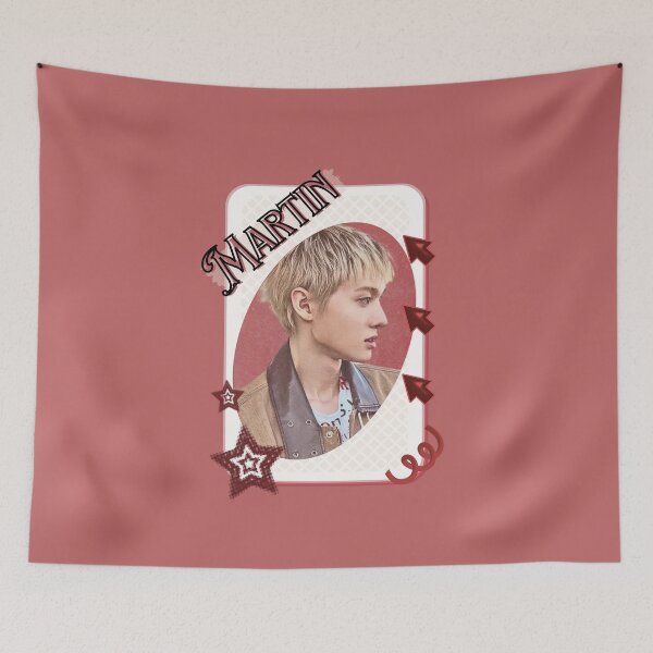 Item preview, CORTIS Martin Kpop Boy Group Card Red Aesthetic Collage Design designed and sold by AJUNICE STUDIO.