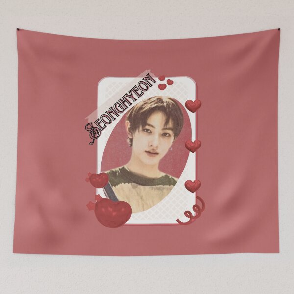 Item preview, CORTIS Seonghyeon Kpop Boy Group Card Red Aesthetic Collage Design designed and sold by AJUNICE STUDIO.