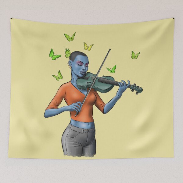 Item preview, Fiddler Dreamscape – Girl and Butterflies designed and sold by Inky-Vibe.