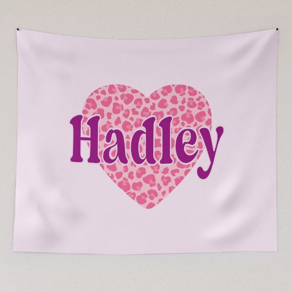 Item preview, Hadley Name Pink Leopard Heart  designed and sold by Jeallan Designs.