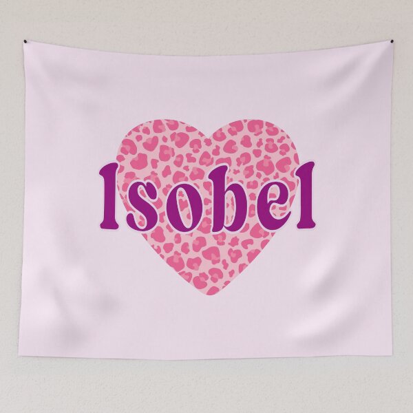 Item preview, Isobel Name Pink Leopard Heart  designed and sold by Jeallan Designs.
