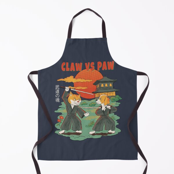 Item preview, Claw vs Paw – Funny Samurai Cat and Dog designed and sold by Inky-Vibe.