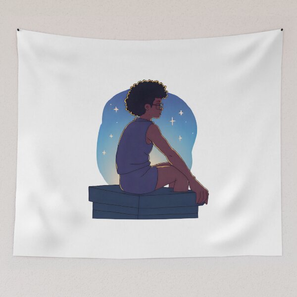 Item preview, Afro Anime Boy – Black Male Anime Art, Starry Night & Lounge Wear Aesthetic designed and sold by OsasChild.