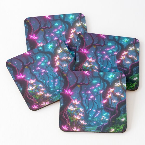 Item preview, Mystical Woods with Luminous Flowers designed and sold by HappyPrintCo.