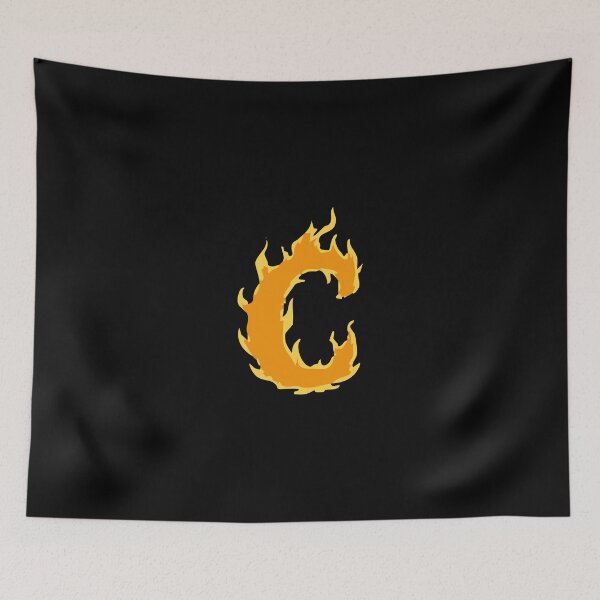 Item preview, Fire Letter C Typography – Flaming Alphabet Art designed and sold by uncoXab.
