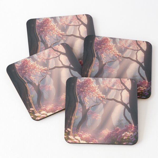 Item preview, Romantic Path Through a Flowering Fantasy Forest designed and sold by HappyPrintCo.