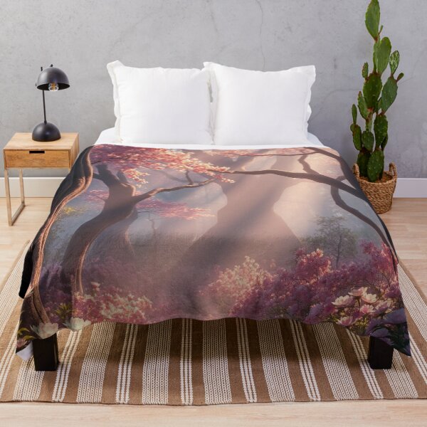 Item preview, Romantic Path Through a Flowering Fantasy Forest designed and sold by HappyPrintCo.