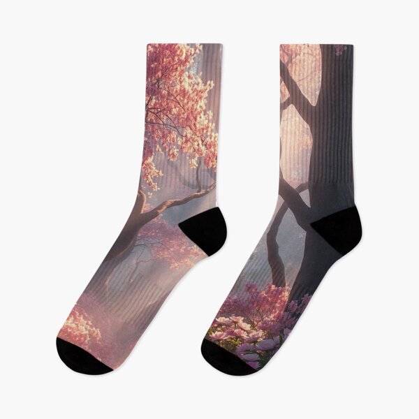 Item preview, Romantic Path Through a Flowering Fantasy Forest designed and sold by HappyPrintCo.