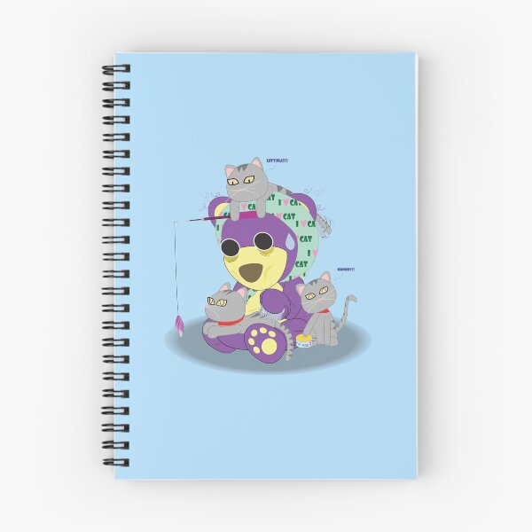 Item preview, Mr. Purple bear adopt 3 kittens, Cute cats with Teddy bear, Parent cat wear hood "I love cat", Grey cat, Cat day, Cat lover designed and sold by Figaro-17.