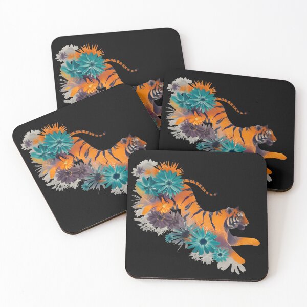 Item preview, Tiger and flowers designed and sold by JeffriesArtCo.