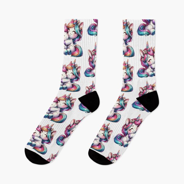 Item preview, Cute Hugging Unicorns – Kawaii Rainbow Illustration designed and sold by mybunnyparadise.
