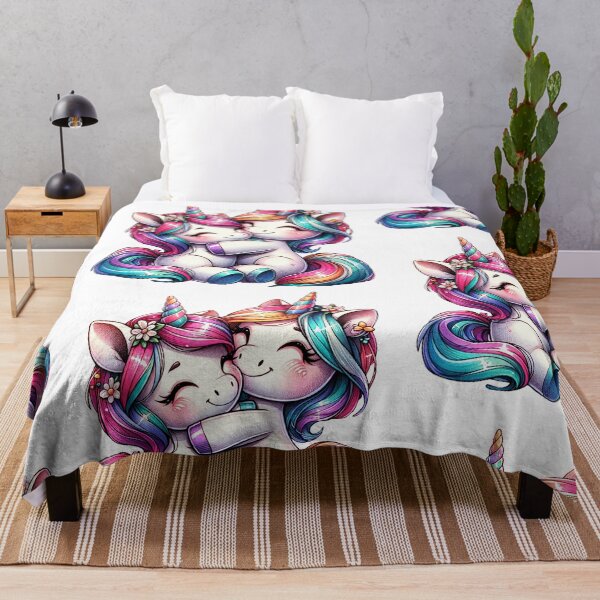 Item preview, Cute Hugging Unicorns – Kawaii Rainbow Illustration designed and sold by mybunnyparadise.