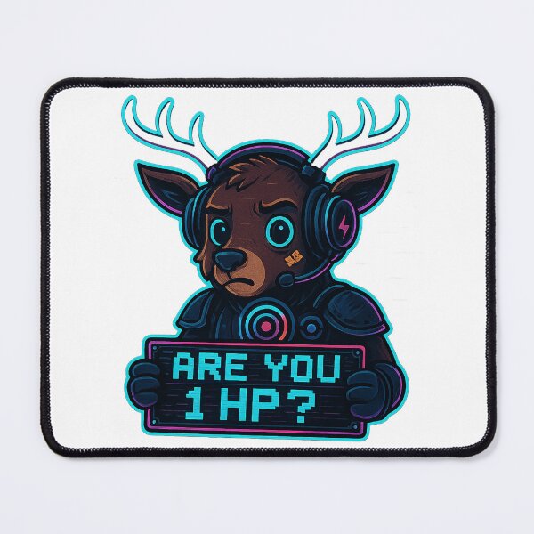 Item preview, Neon Deer Gamer - Are You 1 HP? designed and sold by Derpy Lab .
