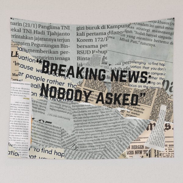 Item preview, Vintage Newspaper Collage | Retro Typography Mixed Media Art designed and sold by MoxieandWitt.